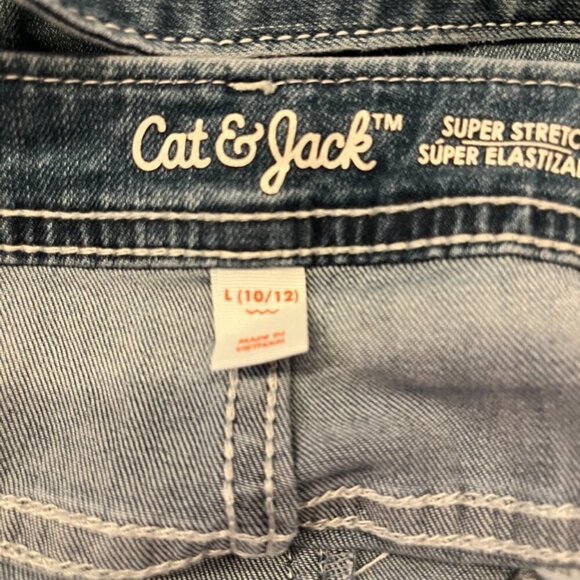 Cat Jack Jean Overalls Kid L Blue Straight Leg Western Neutral Concert Farm 80s - Picture 13 of 13